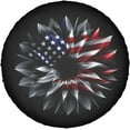thumbnail image 7 of PISONIC American Flag Flower Spare Tire Cover Weatherproof Universal Wheel Protectors for RV Camper Travel Trailer SUV Truck 14 inch, 7 of 7