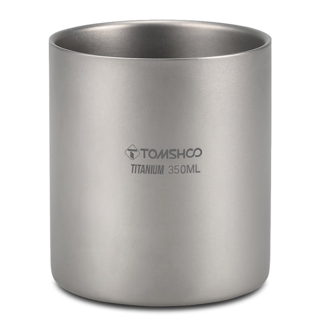 Taza de titanio TOMSHOO 220/350/450 / 600ml taza de agua de titanio de doble pared taza de té de caf Tomshoo Taza de titanio