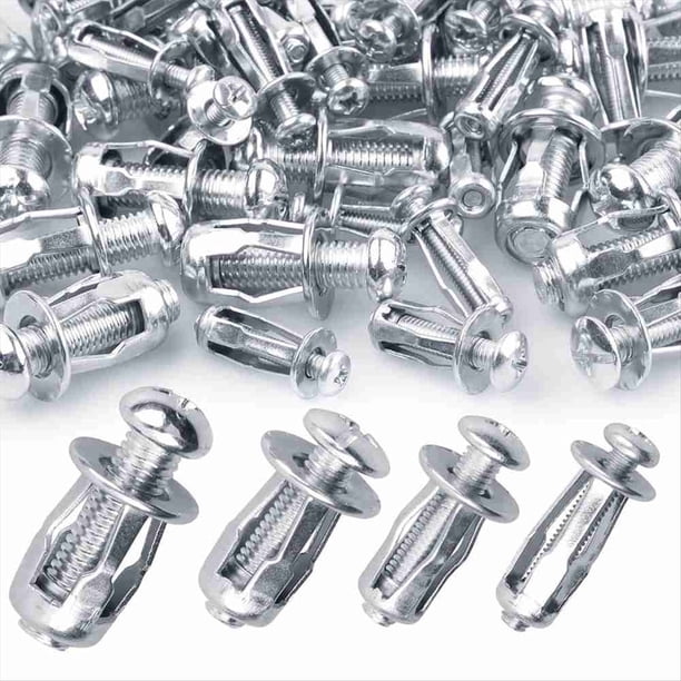 40 Piezas Tuercas Pétalo Tornillo Expansión, Tuercas M 4 M5 M6 M8, Tuerca Metal en Forma Pétalo para Placas Yeso Revestimiento Hierro Pared Hueca
