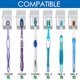 thumbnail image 2 of Portacepillos de dientes de 6 ranuras para montaje en pared, gancho organizador de cepillos de dientes con cara de espejo, con cubierta, estante de almacenamiento de cepillos de dientes autoadhesivo, 2 of 5