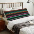 thumbnail image 6 of KLL Colorful Stripes Pattern Long Body Pillow Cover,20x60 Body Pillow Cases,Soft Brushed Microfiber Invisible Zipper Design-Pillow core not included, 6 of 7