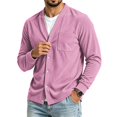 thumbnail image 2 of Dweltoz Men's Cardigan V Neck Button Down Sweater Lightweight Solid Color Long Sleeve Tops Casual Loose Fit Cardigan 2026 Fall Cardigan Sweater with Pockets,Pink L, 2 of 7