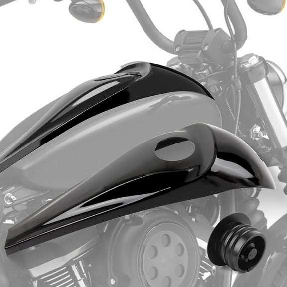 Gloss Black Motorcycle Dash Fuel Console Cover Gas Tank Cap For 2008-2022 Harley Davidson Touring Street Glides