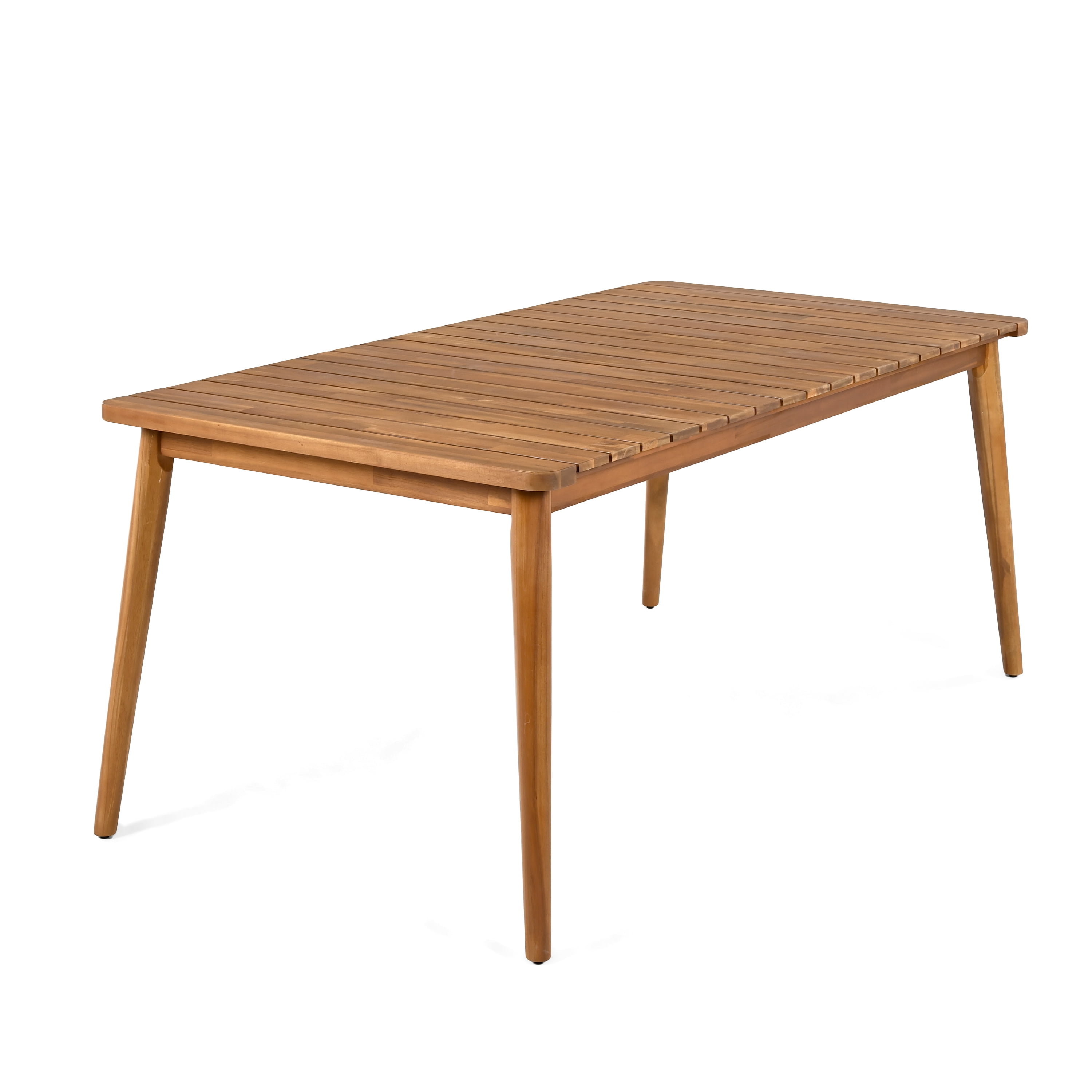 Acacia Wood Dining Table 8-Person Outdoor Table, Farmhouse Furniture for Patio, Garden, Backyard, Teak 180 LBS Weight Capacity 69"L