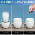 thumbnail image 6 of Carolina Candle Wellness 21-Watt 3-in-1 Ceramic Wax Melt Warmer, Textured White, 6 of 9