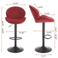 thumbnail image 4 of Bar Stools Set of 2 - Adjustable Barstools with Back and Footrest, Counter Height Bar Chairs for Kitchen, Pub -Red, 4 of 9