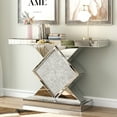 thumbnail image 4 of Modern Console Table with Crushed Diamond Inlay, 4 of 7