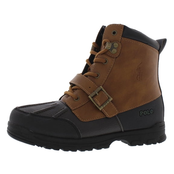 Polo Ralph Lauren Colbey Mid II Boot GS Boys Shoes Size 5, Color: Tan/Chocolate