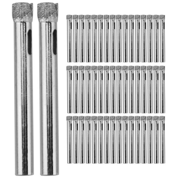 50Pcs Diamond Coated Drill Bit Set 6mm Tipped Hole Saw for Tile, Glass, Ceramics, Porcelain, Marble