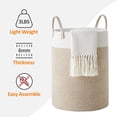 thumbnail image 5 of Cotton Rope Laundry Hamper by , 58L - Woven Collapsible Laundry Hamper - Blanket Storage Basket, Laundry Room Organization, Bedroom Storage, Clothes Hamper - Brown and White, 5 of 5