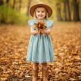 thumbnail image 6 of 2Bunnies Girls’ Vintage Lace Pom Pom Trim Flutter Sleeve Party Dress, 6 of 7
