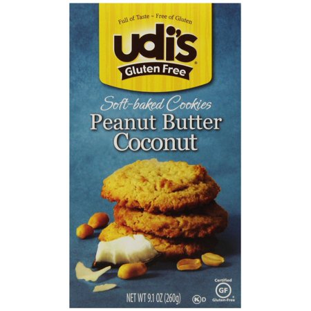 6 PACKS : Udi's Soft Baked Cookies - Peanut Butter Coconut - 9.1 (Best Peanut Butter No Bake Cookies)
