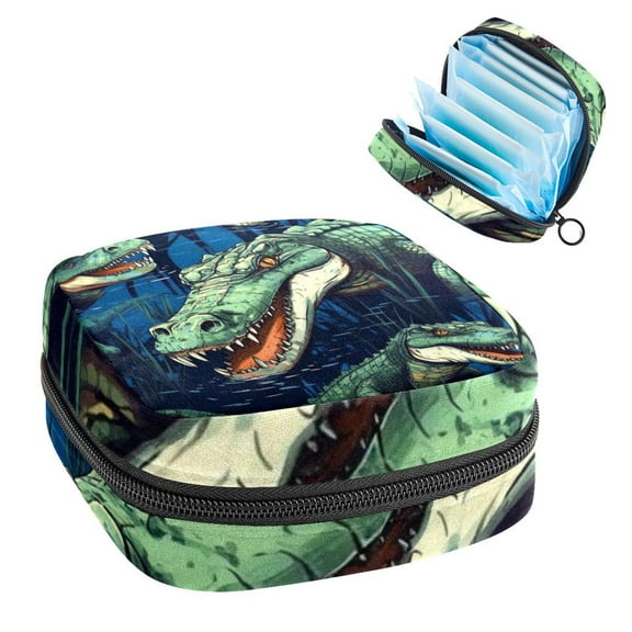 Crocodile Period Purse Storage Bag Scented Sanitary Napkin Disposal Bags Pouch Bag with Zipper