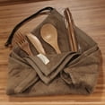 thumbnail image 3 of BambooMN Travel Utensils with 2 Washcloth Wraps - Coffee - 1 Set, 3 of 9