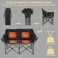 thumbnail image 2 of FICISOG Oversized Heated Camping Chair, Two Person Folding Loveseat Double Camping Chair, Heavy Duty Heated Folding Chairs Moon Chair Lawn Chairs for Camping, 2 of 7