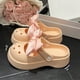 thumbnail image 2 of Sandalias de verano para mujer con suela blanda de EVA, zapatos con agujeros y suela gruesa con lazo, antideslizantes, informales y cómodas, para playa, 2 of 6