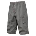 thumbnail image 1 of toraway Camo Cargo Pants for Men Slim Fit Male Summer Cargo Pants Button Solid Color Pockets Tether Plus Size Mid Wash Shorts XXXL, 1 of 3
