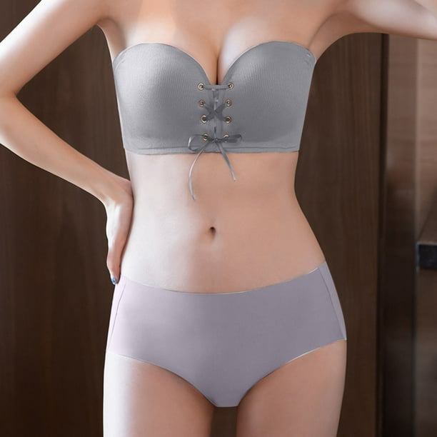 Women's Strapless Underwear Gather Invisible Non-slip Seamless