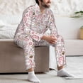 thumbnail image 7 of Naloa Cute Rabbit Men’s Pajamas Set - Long Sleeve Button Down Sleep Shirt and Pajama Bottoms Sleepwear Set-Medium, 7 of 7