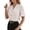 Beige, variant on Blouses for Women Dressy Casual Short Sleeve V Neck Button Down Shirts Pleated Summer Business Office Work Tops