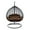 Brown, variant on LeisureMod Hanging Swing Chair Two-Person Seater Egg Chair Black Frame in Teardrop Design with Armrest Removable Zippered Washable Polyester Cushion Cover for Indoor and Patio Recluse Collection