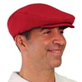 thumbnail image 2 of Flat Newsboy Traditional Golf Cap: 'Par 3' - Mens - Solid - Red - Microfiber, 2 of 4
