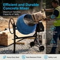 thumbnail image 2 of TABU Electric Cement Mixer,6.0 Cu ft Freestanding Concrete Mixer with Wheels for Stucco/Seeds(Blue), 2 of 6