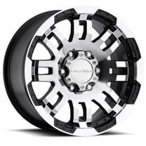 17" Vision 375 Warrior Gloss Black Machined Face Wheel 17x8.5 6x135 Rim 25mm