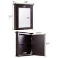 thumbnail image 4 of Giantex Bathroom Medicine Cabinets, Wall Mount Mirrored Storage Cabinets w/Single Door & Adjustable Shelf, Multipurpose Wooden Organizer for Hallway Living Room Bedroom, Brown, 4 of 8
