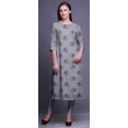 thumbnail image 2 of Bimba Robe Kurti Longue Imprimée Tunique Droite Manches 3/4 Robes pour Femmes Haut, 2 of 6