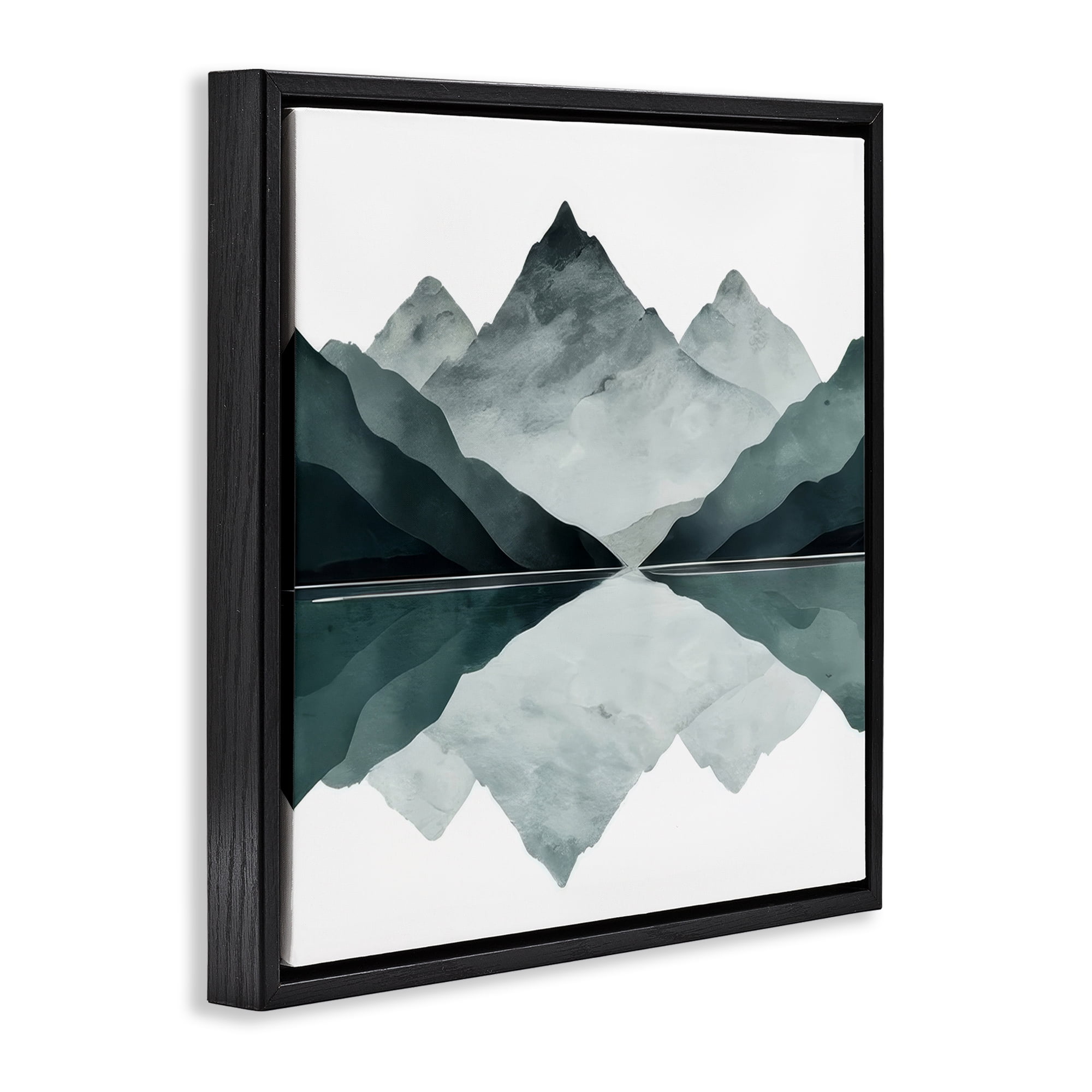 Stupell Industries Earth & Water Landscape Landscape & Nature Painting Black Floater Framed Canvas Art Print Wall Art, 18 x 18
