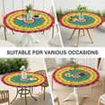 thumbnail image 7 of Colorful Tie Dye Petal Mandala Pattern Round Fitted Tablecloth with Elastic Edge,Dining Table Cover Waterproof,Outdoor Round Tablecloth for Camping,Dining,Indoor and Outdoor, 7 of 7