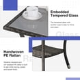 thumbnail image 4 of XgoodX Outdoor Wicker Patio Side Table, Weather Resistant Rattan Coffee Table, Square End Table, Aluminum Frame, Grey, 4 of 9