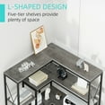 thumbnail image 4 of Walsunny 70" L Shaped Corner Bookshelves Bookcases 5 Tier Wood Bookshelf with Metal Frame Display Rack Gray, 4 of 7
