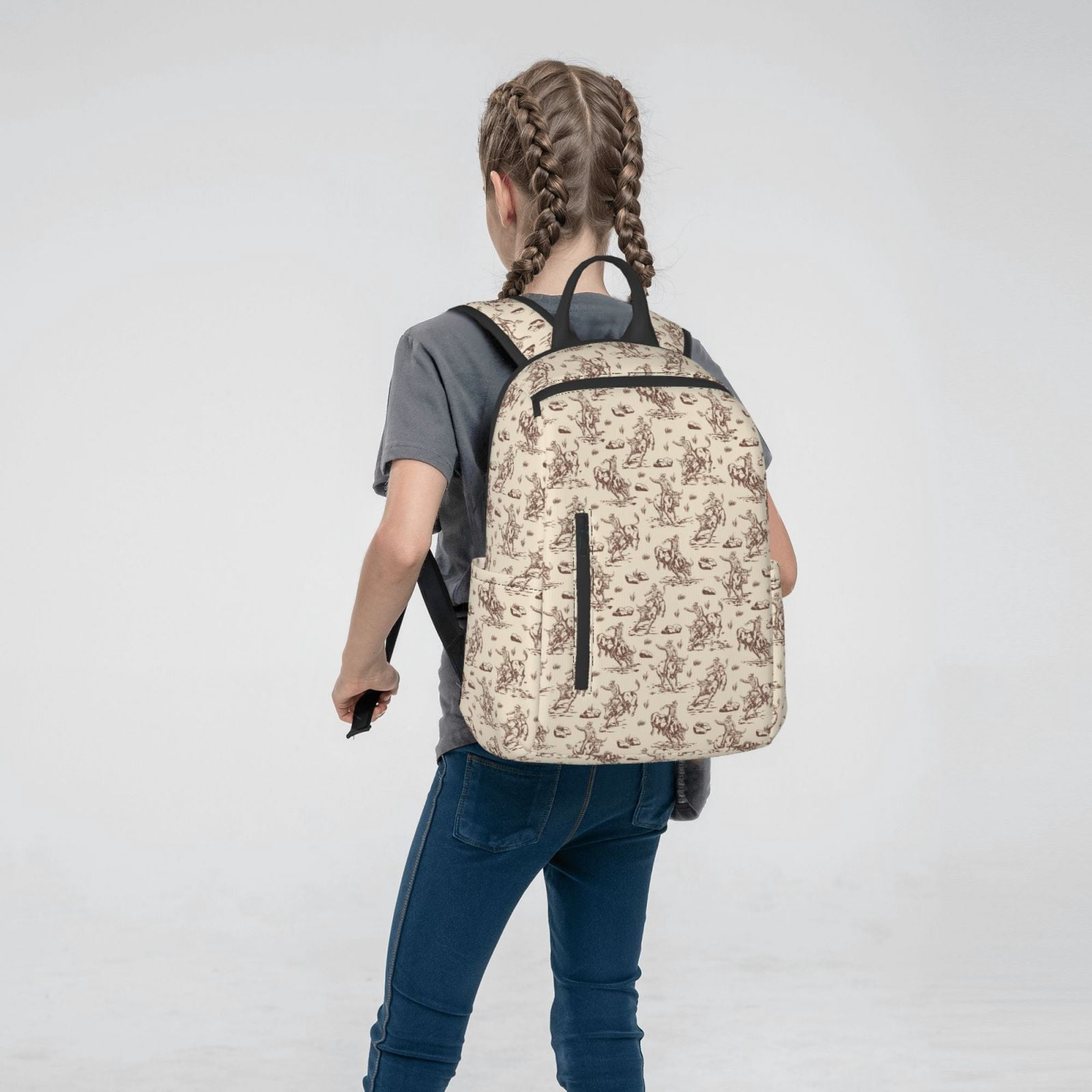 Xecao Cowboy Sitting On Cow Back print Backpack For women men Aesthetic Lightweight Travel Daypack Simple Cute Backpack For Bookbag