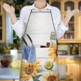 thumbnail image 6 of White Sunflower Bee Butterfly Pattern Apron-Garden Aprons for Women with Pockets-Cotton Linen Waterproof Kitchen Cooking Gardening Aprons Adjustable for Kitchen,Cooking,BBQ and Salon 33x27 Inch, 6 of 7