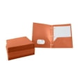 thumbnail image 4 of School Smart 2019629 Heavyweight Two-Pocket Poly Folder with Three-Hole Punch, Orange - Pack of 25, 4 of 4