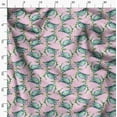 thumbnail image 3 of Soimoi Pink Modal Satin Fabric Crabs Ocean Decor Fabric Printed Yard 42 Inch Wide, 3 of 6