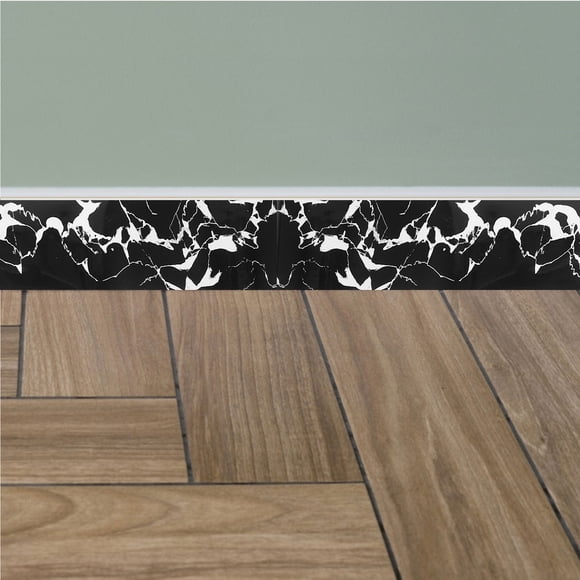 FUTUREORYY Black Marble Peel and Stick Skirting Board Covers Flexible PVC Self Adhesive Wall Decorative Trim