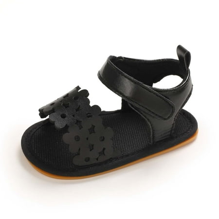 

Saving Clearance! Kukoosong Toddler Sandals Baby Girls and Boys Cute Sandals Printed Soft Sole Cutout Sandals Black 12