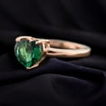 thumbnail image 2 of Heart Shaped Emerald Gemstone Ring, Women Solitaire Ring Anniversary Statement Gift For Her, Solid Gold Handmade Jewelry Unique Promise Ring, 2 of 2