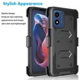 thumbnail image 3 of For Motorola Moto G Play 4G 2024 Case, Takfox Heavy Duty Rugged Defender Full Body Protection Phone Case Cover with Swivel Belt Clip Holster & Built in Screen Protector - Black, 3 of 7