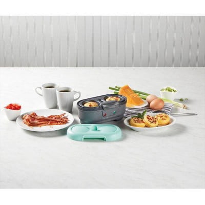 Egg Bites/Hard : Mint Green Nonstick Egg & Breakfast Sandwich Maker, Dishwasher-Safe, 650W