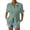 Green, variant on Womens Smocked Striped Boyfriend Shirt Casual Collar Shorts Sleeve Button Down Blouse Tops with Pocket Blue XXL