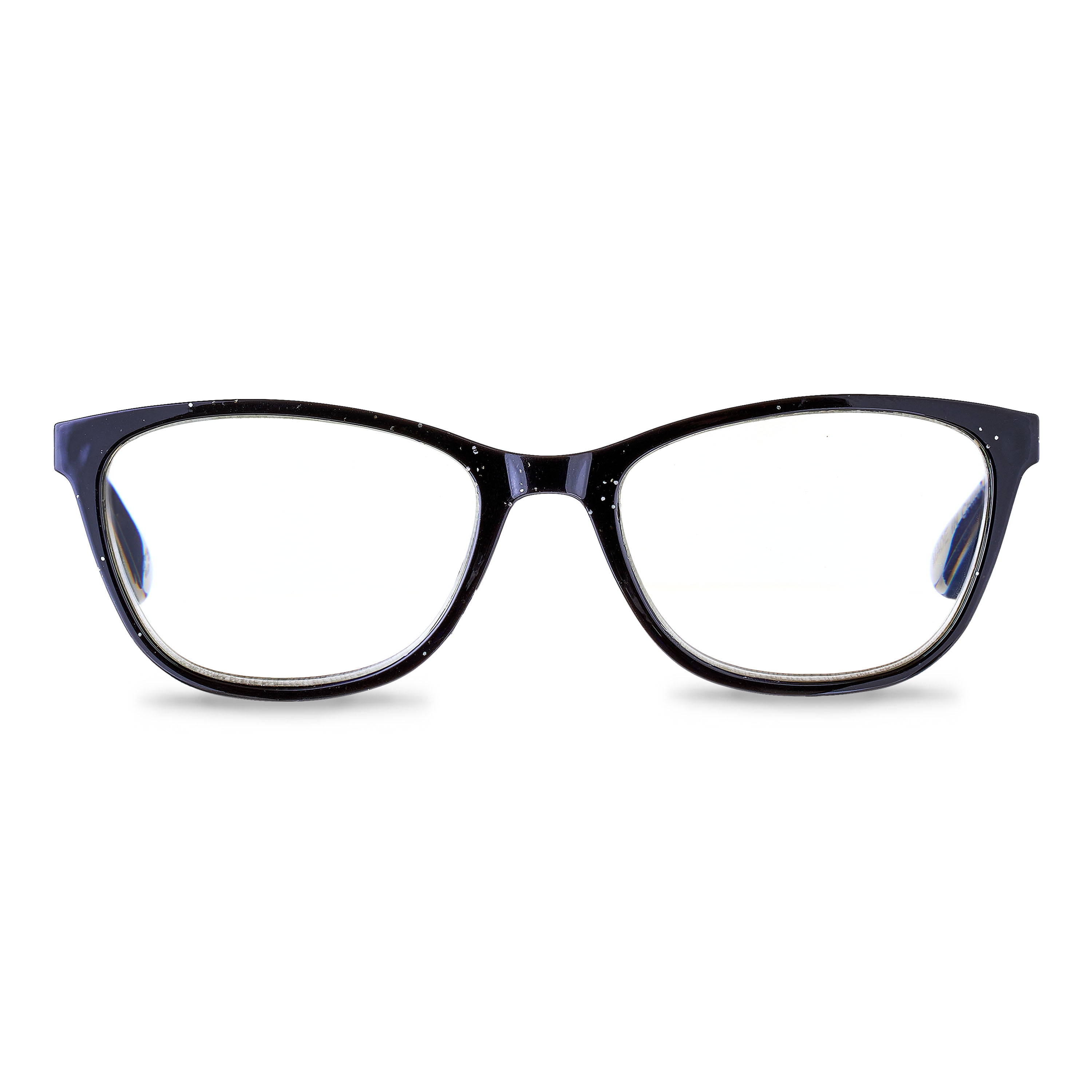 (2 pack) Equate Women's Kaia Bluelight Cateye Reading Glasses with Case, Black Speckled, +3.00