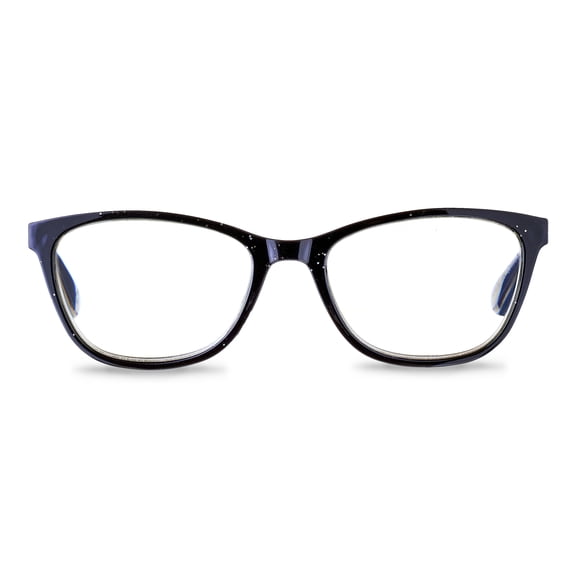 Equate Women's Kaia Bluelight Cateye Reading Glasses with Case, Black Speckled,  3.00
