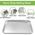 thumbnail image 4 of Stainless Steel Baking Pan, Large Cookie Sheet Set for Toaster Oven Tray Pans, Superior Mirror Finish, Easy Clean, Dishwasher Safe, 12 x 10 x 1 inch, 2 Piece/set, 4 of 7