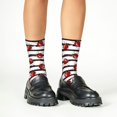 thumbnail image 4 of Fuzoiu Ladybugs on Black and White Striped1 Print Kids Socks For Boys Girls,Grip Crew Socks with Non Slip,Lightweight Stretch Crew Socks,Toddlers Crew Boot Socks, 4 of 5