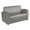 Gray, variant on Regency Nova Loveseat with 360-Degree Swiveling Tablet Arm, Under-Seat Storage, Noble Oak Finish, Navy Blue Vinyl Upholstery, Ergonomic Seating for Offices, Lounges, or Classrooms