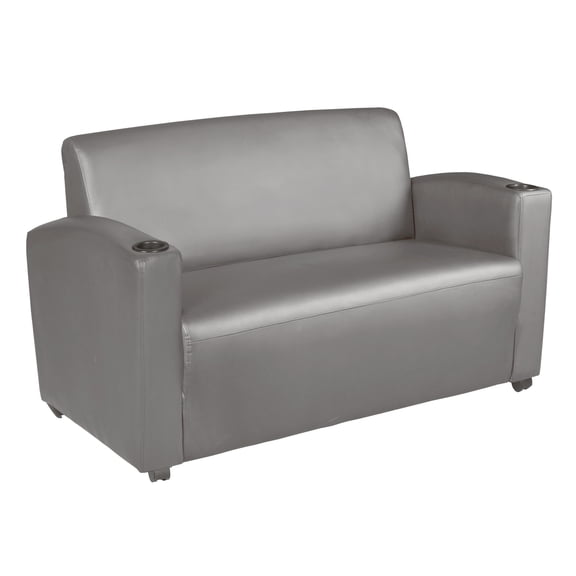 Supernova Vinyl Loveseat in Grey